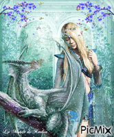 l'elfe et le dragon - Gratis animerad GIF