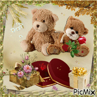 Teddys mit Geschenken