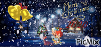 Pebbles and Bamm-Bamm Merry Christmas 2020 animerad GIF
