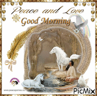 Good Morning Peace & Love - GIF animé gratuit