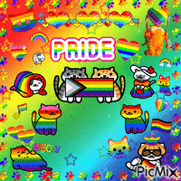 Neko Atsume LGBTQ Pride - GIF animé gratuit