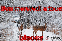 Cerfs dans la neige - GIF animado grátis