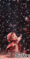 Nieve con pétalos animēts GIF