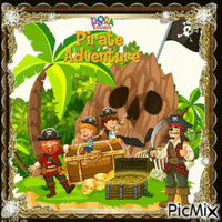 Enfants pirates - GIF animé gratuit