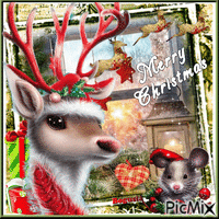 Christmas Reindeer анимирани ГИФ
