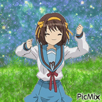 Haruhi Suzumiya Dance GIF animasi