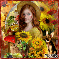 young Woman in a field of sunflowers