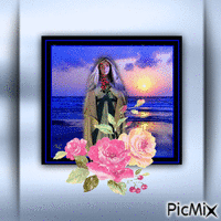 BLESSED MOTHER and ROSES - Free animated GIF