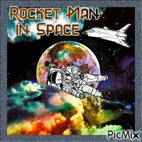 Rocket Man in Space - GIF animate gratis