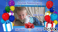 Joyeux Anniversaire Léo 2 ans Mamie Papy - GIF animado gratis