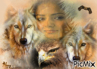 la belle et les loups - GIF animado gratis
