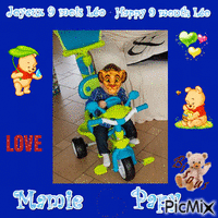 Joyeux 9 mois Léo Happy 9 month Léo Love Mamie Papy Animated GIF