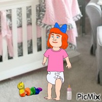 Baby with Inch and bottle animasyonlu GIF