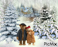 Lovely snowy day - GIF animé gratuit