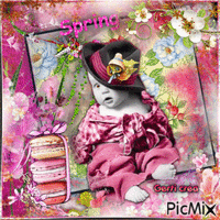 Spring  creation in pink - 免费动画 GIF