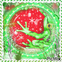 Christmas frog animeret GIF