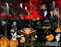 noche de brujas halloween GIF animasi