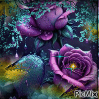 Purple -Roses. 🌹 🙂 анимированный гифка