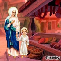 The Virgin Mary and the Child Jesus - Free animated GIF
