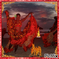Séga - Dança folclórida da Ilha Maurício - Free animated GIF