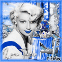 Lana Turner portrait in blue