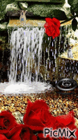 Agua y flor animovaný GIF