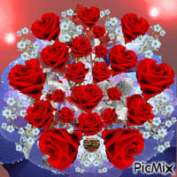Bouquet di Rose Rosse - Бесплатный анимированный гифка