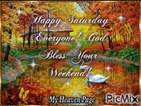 Happy Saturday Everyone! God Bless Your Weekend! - Безплатен анимиран GIF