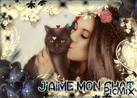 J'aime mon chat - Free animated GIF