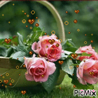 Cesta de flores - Безплатен анимиран GIF