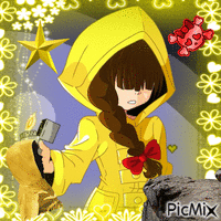 Raincoat Girl animoitu GIF