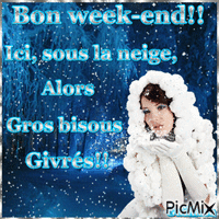 bon week-end neige - 無料のアニメーション GIF