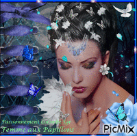 Femme aux Papillons Animated GIF