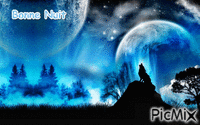 paysage  la nuit - Kostenlose animierte GIFs