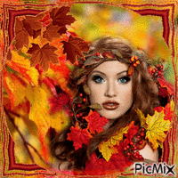 Осенний портрет GIF animasi