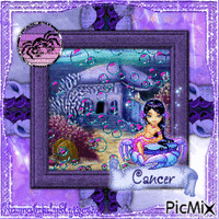 {=}Cancer Zodiac in Purple{=}