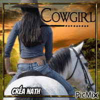 Cowgirls et coucher de soleil ,concours - GIF animé gratuit