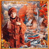 Autumn Magic. Woman - GIF animate gratis