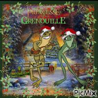 la grenouille de Noël - Безплатен анимиран GIF