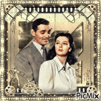 Rosalind Russell & Clark Gable, Acteurs américains animowany gif