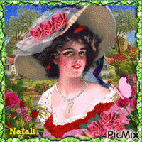 Victorian Lady In Floral Hat