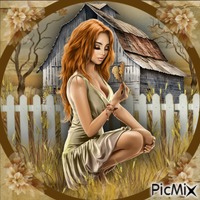 Redhead in Autumn-RM-09-15-23 - zdarma png