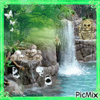 Lago do jardim dos crânios - GIF animado grátis