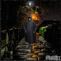 walking in the rain - Безплатен анимиран GIF