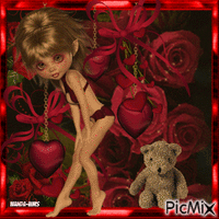 Girl-flowers-hearts
