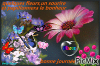 fleurs bonheur - GIF animado gratis