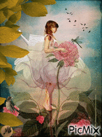 Mujer flor анимиран GIF