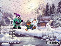 Joie de la neige - Free animated GIF