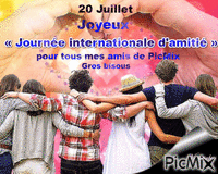 20 Juillet-International Journée de l'amitié Gif Animado