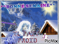 Paysage "Neige,Hiver" - Froid / Bonne semaine. geanimeerde GIF